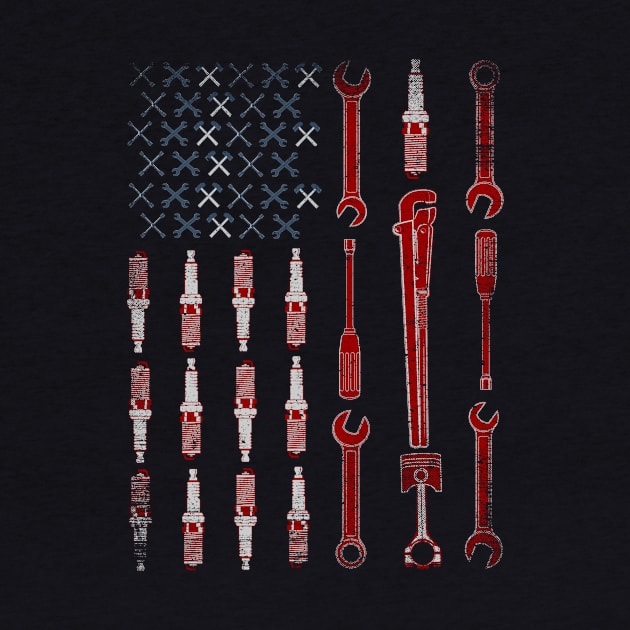 Mechanic USA Flag Tools by helloshirts